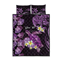Personalised Aloha Hawaii Kauai Island Quilt Bed Set Garden Isle Map Sea Turtle Plumeria