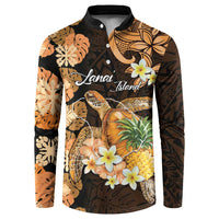 Personalised Aloha Hawaii Lanai Island Button Sweatshirt Pineapple Isle Map Sea Turtle Plumeria