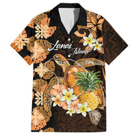Personalised Aloha Hawaii Lanai Island Family Matching Puletasi and Hawaiian Shirt Pineapple Isle Map Sea Turtle Plumeria