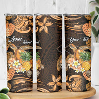 Personalised Aloha Hawaii Lanai Island Skinny Tumbler Pineapple Isle Map Sea Turtle Plumeria