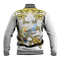 Personalised Aloha Hawaii Niihau Island Baseball Jacket Forbidden Isle Map Shell Lei