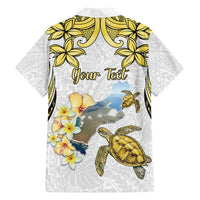 Personalised Aloha Hawaii Niihau Island Family Matching Puletasi and Hawaiian Shirt Forbidden Isle Map Shell Lei LT14 - Polynesian Pride