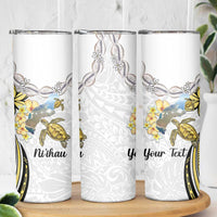Personalised Aloha Hawaii Niihau Island Skinny Tumbler Forbidden Isle Map Shell Lei