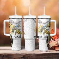 Personalised Aloha Hawaii Niihau Island Tumbler With Handle Forbidden Isle Map Shell Lei