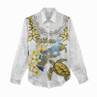 Personalised Aloha Hawaii Niihau Island Women Casual Shirt Forbidden Isle Map Shell Lei
