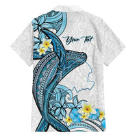 Personalised Aloha Hawaii Kahoolawe Island Family Matching Off Shoulder Short Dress and Hawaiian Shirt Target Isle Map With Humpback Whale LT14 - Polynesian Pride