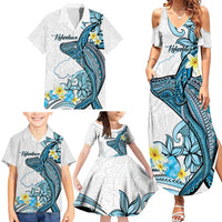 Personalised Aloha Hawaii Kahoolawe Island Family Matching Summer Maxi Dress and Hawaiian Shirt Target Isle Map With Humpback Whale LT14 - Polynesian Pride