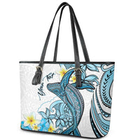 Personalised Aloha Hawaii Kahoolawe Island Leather Tote Bag Target Isle Map With Humpback Whale LT14 - Polynesian Pride