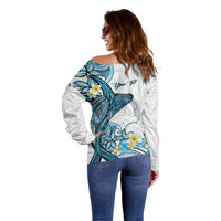 Personalised Aloha Hawaii Kahoolawe Island Off Shoulder Sweater Target Isle Map With Humpback Whale