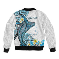 Personalised Aloha Hawaii Kahoolawe Island Sleeve Zip Bomber Jacket Target Isle Map With Humpback Whale LT14 - Polynesian Pride