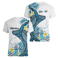 Personalised Aloha Hawaii Kahoolawe Island Women V-Neck T-Shirt Target Isle Map With Humpback Whale