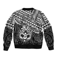 Matariki New Zealand Sleeve Zip Bomber Jacket Maori New Year Tiki Black Version LT14