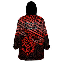 Matariki New Zealand Wearable Blanket Hoodie Maori New Year Tiki Red Version LT14