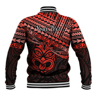 Personalised Matariki New Zealand Baseball Jacket Maori New Year Tiki Red Version LT14