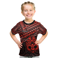 Personalised Matariki New Zealand Kid T Shirt Maori New Year Tiki Red Version LT14 Red - Polynesian Pride