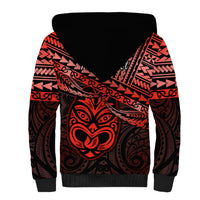 Personalised Matariki New Zealand Sherpa Hoodie Maori New Year Tiki Red Version LT14