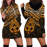 Personalised Matariki New Zealand Hoodie Dress Maori New Year Tiki Gold Version LT14 - Polynesian Pride