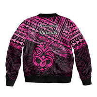 Matariki New Zealand Bomber Jacket Maori New Year Tiki Pink Version LT14