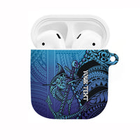 Personalised Polynesia Blue Marlin Fishing AirPods Case Marlin Anchor Tattoo Polynesian Pattern LT14 Purple - Polynesian Pride
