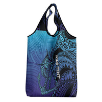 Personalised Polynesia Blue Marlin Fishing Grocery Bag Marlin Anchor Tattoo Polynesian Pattern