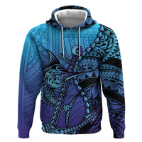Personalised Polynesia Blue Marlin Fishing Hoodie Marlin Anchor Tattoo Polynesian Pattern LT14 Pullover Hoodie Purple - Polynesian Pride