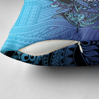 Personalised Polynesia Blue Marlin Fishing Pillow Cover Marlin Anchor Tattoo Polynesian Pattern