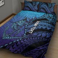 Personalised Polynesia Blue Marlin Fishing Quilt Bed Set Marlin Anchor Tattoo Polynesian Pattern LT14 - Polynesian Pride