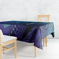 Personalised Polynesia Blue Marlin Fishing Tablecloth Marlin Anchor Tattoo Polynesian Pattern LT14 - Polynesian Pride