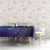 Personalised Polynesia Blue Marlin Fishing Tablecloth Marlin Anchor Tattoo Polynesian Pattern LT14 - Polynesian Pride