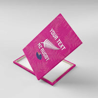 Custom New Zealand Silver Fern Rugby Canvas Wall Art Go Aotearoa - Pink Version