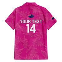 Custom New Zealand Silver Fern Rugby Family Matching Puletasi and Hawaiian Shirt Go Aotearoa - Pink Version