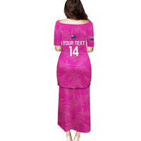 Custom New Zealand Silver Fern Rugby Family Matching Puletasi and Hawaiian Shirt Go Aotearoa - Pink Version