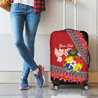 Personalised Tonga Language Week Luggage Cover Malo e Lelei Tongan Ngatu Pattern - Red LT14 - Polynesian Pride