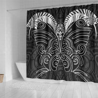 Kia Kaha Te Reo Maori Shower Curtain Aotearoa Hei Tiki With Hongi
