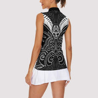 Kia Kaha Te Reo Maori Women Sleeveless Polo Shirt Aotearoa Hei Tiki With Hongi