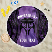Personalised New Zealand Suffrage Day Beach Blanket Maori Tattoo Galaxy Vibe - Polynesian Pride