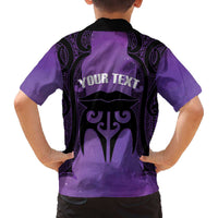 Personalised New Zealand Suffrage Day Family Matching Off The Shoulder Long Sleeve Dress and Hawaiian Shirt Maori Tattoo Galaxy Vibe LT14 - Polynesian Pride
