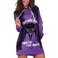 Personalised New Zealand Suffrage Day Hoodie Dress Maori Tattoo Galaxy Vibe - Polynesian Pride