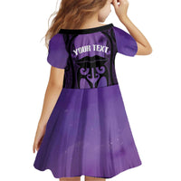 Personalised New Zealand Suffrage Day Kid Short Sleeve Dress Maori Tattoo Galaxy Vibe - Polynesian Pride