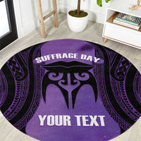 Personalised New Zealand Suffrage Day Round Carpet Maori Tattoo Galaxy Vibe - Polynesian Pride