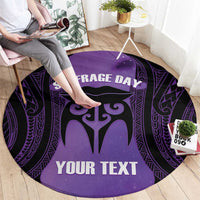 Personalised New Zealand Suffrage Day Round Carpet Maori Tattoo Galaxy Vibe - Polynesian Pride