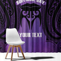 Personalised New Zealand Suffrage Day Window Curtain Maori Tattoo Galaxy Vibe - Polynesian Pride