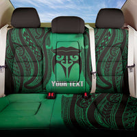 Personalised Moko Kauae New Zealand Back Car Seat Cover Maori Chin Tattoo Green - Polynesian Pride