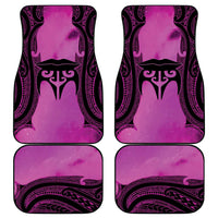 Personalised Moko Kauae New Zealand Car Mats Maori Chin Tattoo Pink - Polynesian Pride