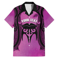 Personalised Moko Kauae New Zealand Family Matching Mermaid Dress and Hawaiian Shirt Maori Chin Tattoo Pink - Polynesian Pride