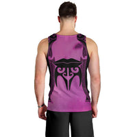 Personalised Moko Kauae New Zealand Men Tank Top Maori Chin Tattoo Pink - Polynesian Pride