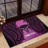Personalised Moko Kauae New Zealand Rubber Doormat Maori Chin Tattoo Pink - Polynesian Pride