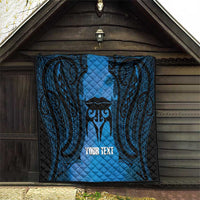 Personalised Moko Kauae New Zealand Quilt Maori Chin Tattoo Blue - Polynesian Pride