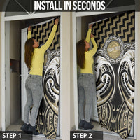 Aotearoa Waikato Tainui Personalised Door Cover Maori Iwi Poutama Puhoro Tattoo LT14 - Polynesian Pride