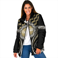 Aotearoa Waikato Tainui Personalised Padded Jacket Maori Iwi Poutama Puhoro Tattoo LT14 Women Old Yellow - Polynesian Pride